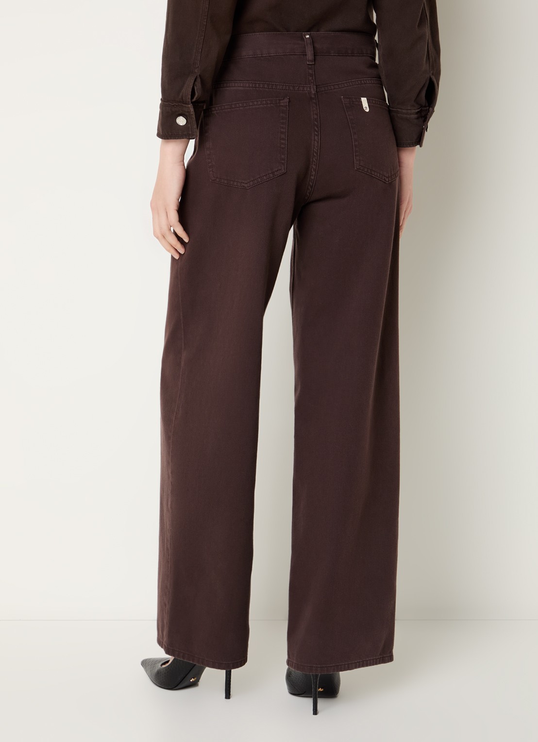 Liu Jo Low waist straight fit jeans met gekleurde wassing - achterkant 5 donkerbruin