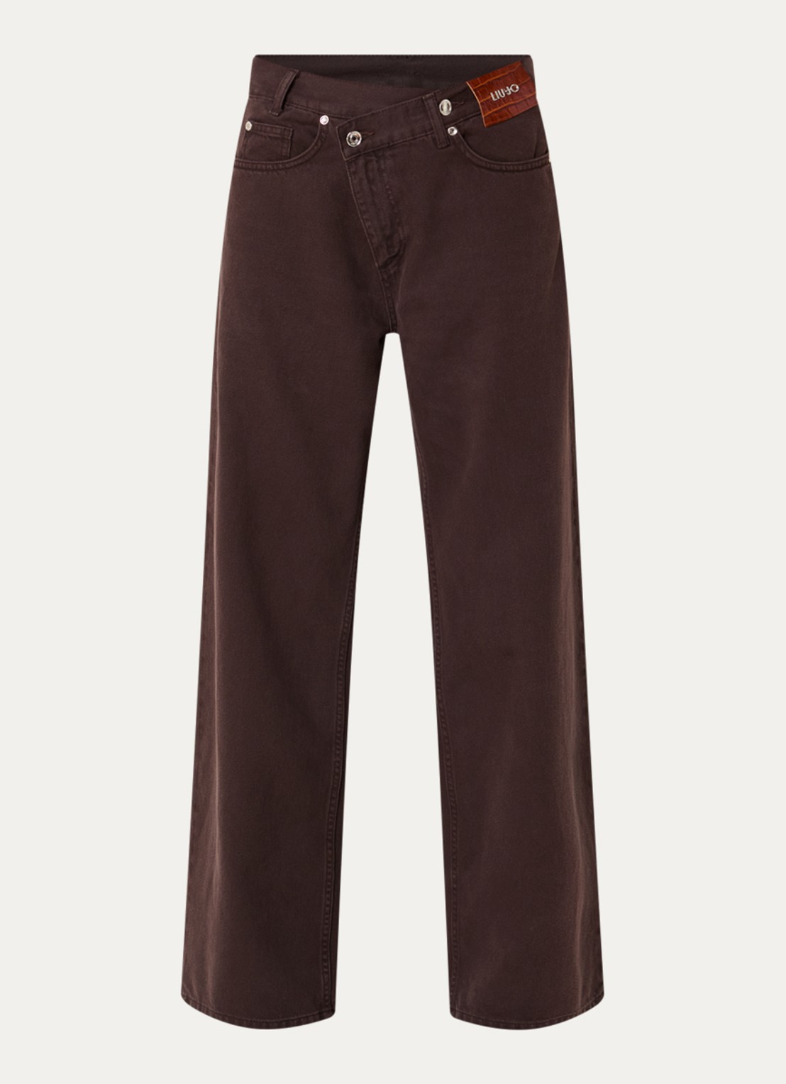 Liu Jo Low waist straight fit jeans met gekleurde wassing - voorkant donkerbruin