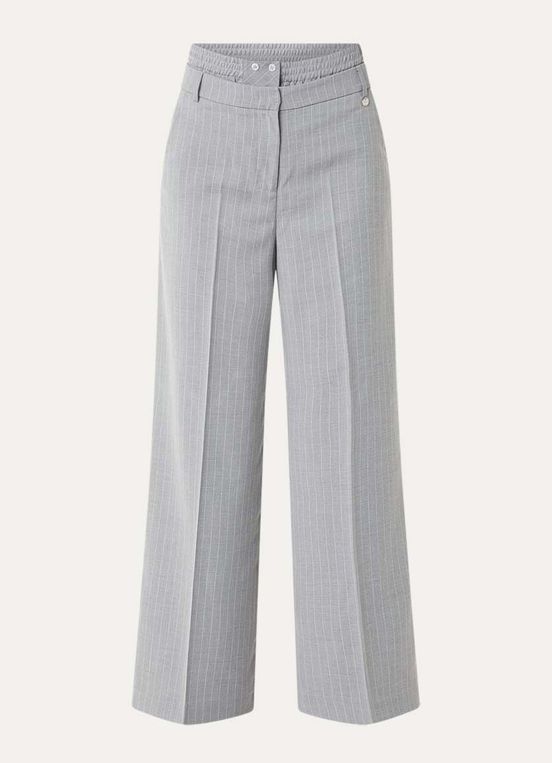 Liu Jo Lungo high waist straight fit pantalon met print en steekzakken - voorkant 3 grijs
