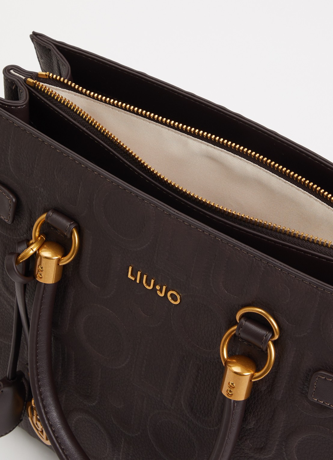 Liu Jo Manhattan crossbodytas met logoprint en tasbedel  - detail 2 donkerbruin