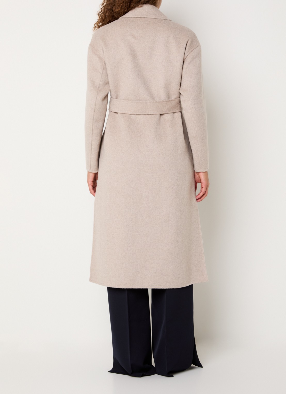 Liu Jo Mantel in wolblend met ceintuur - achterkant beige
