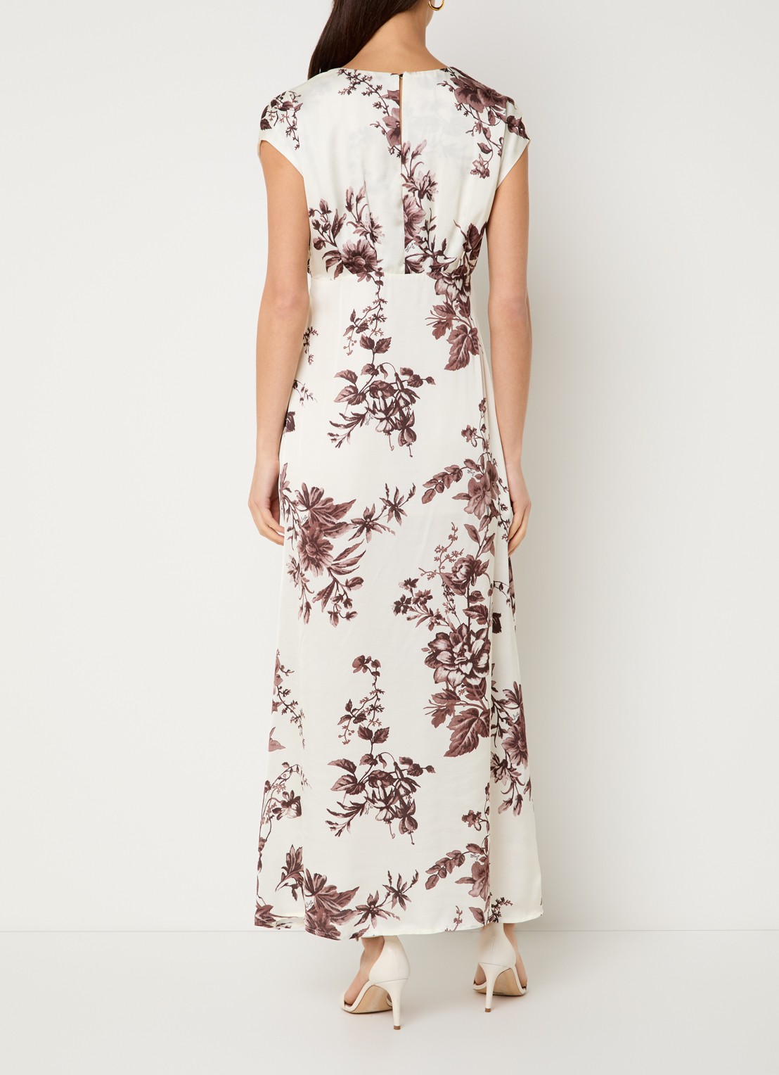 Liu Jo Maxi jurk met bloemenprint - achterkant creme