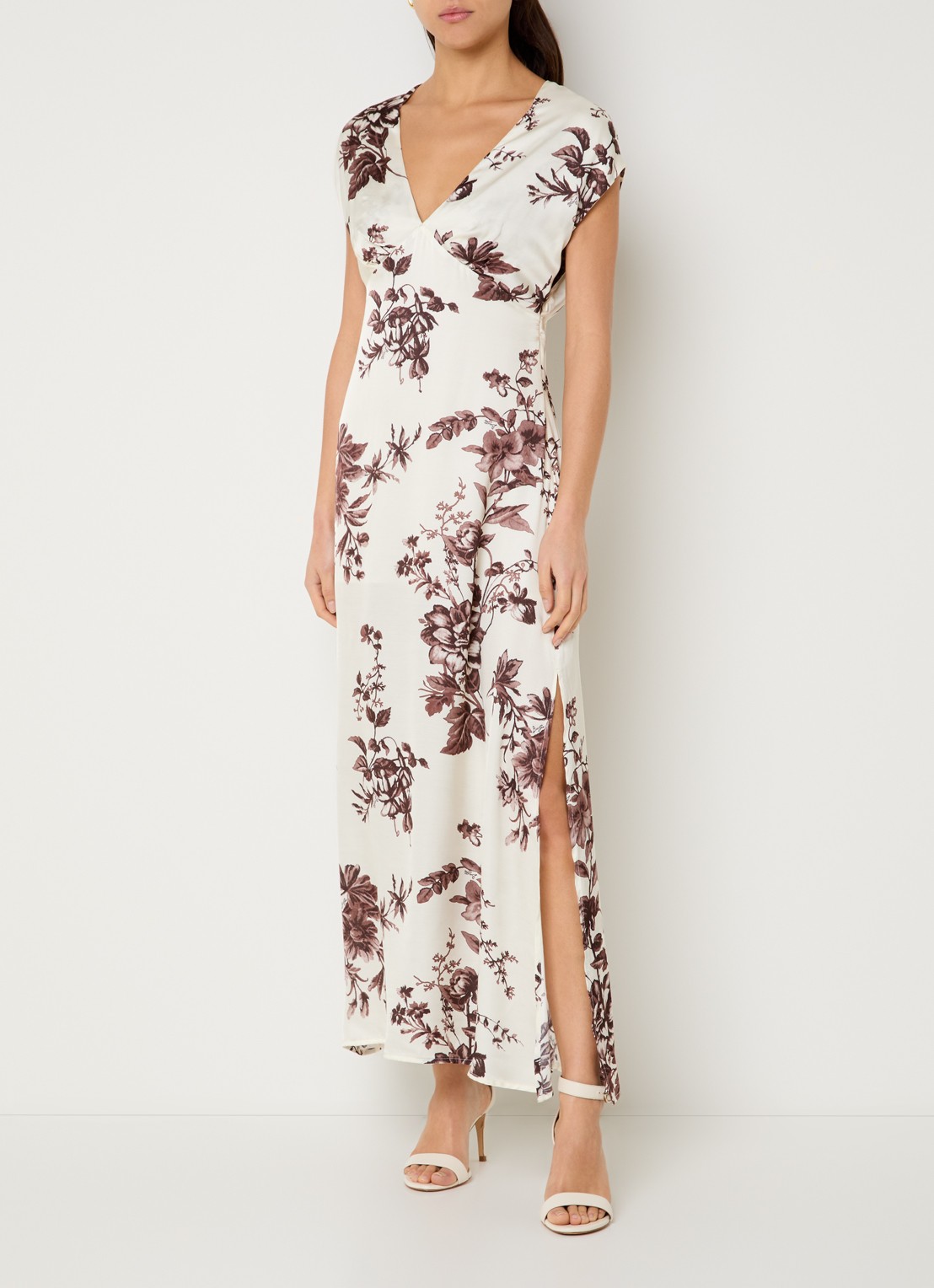 Liu Jo Maxi jurk met bloemenprint - detail 4 creme