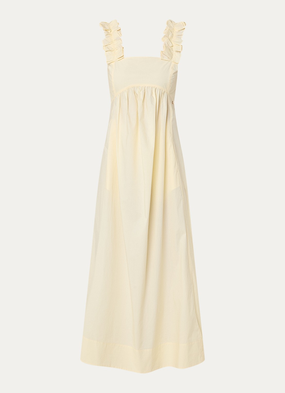 Liu Jo Maxi jurk met ruches en strikdetail - voorkant lichtgeel