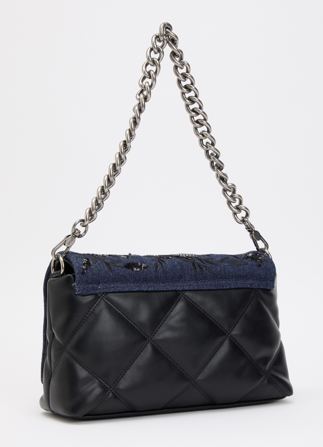 Liu Jo Medium LaPuffy crossbodytas met quilt patroon en afneembare schouderriem - achterkant donkerblauw