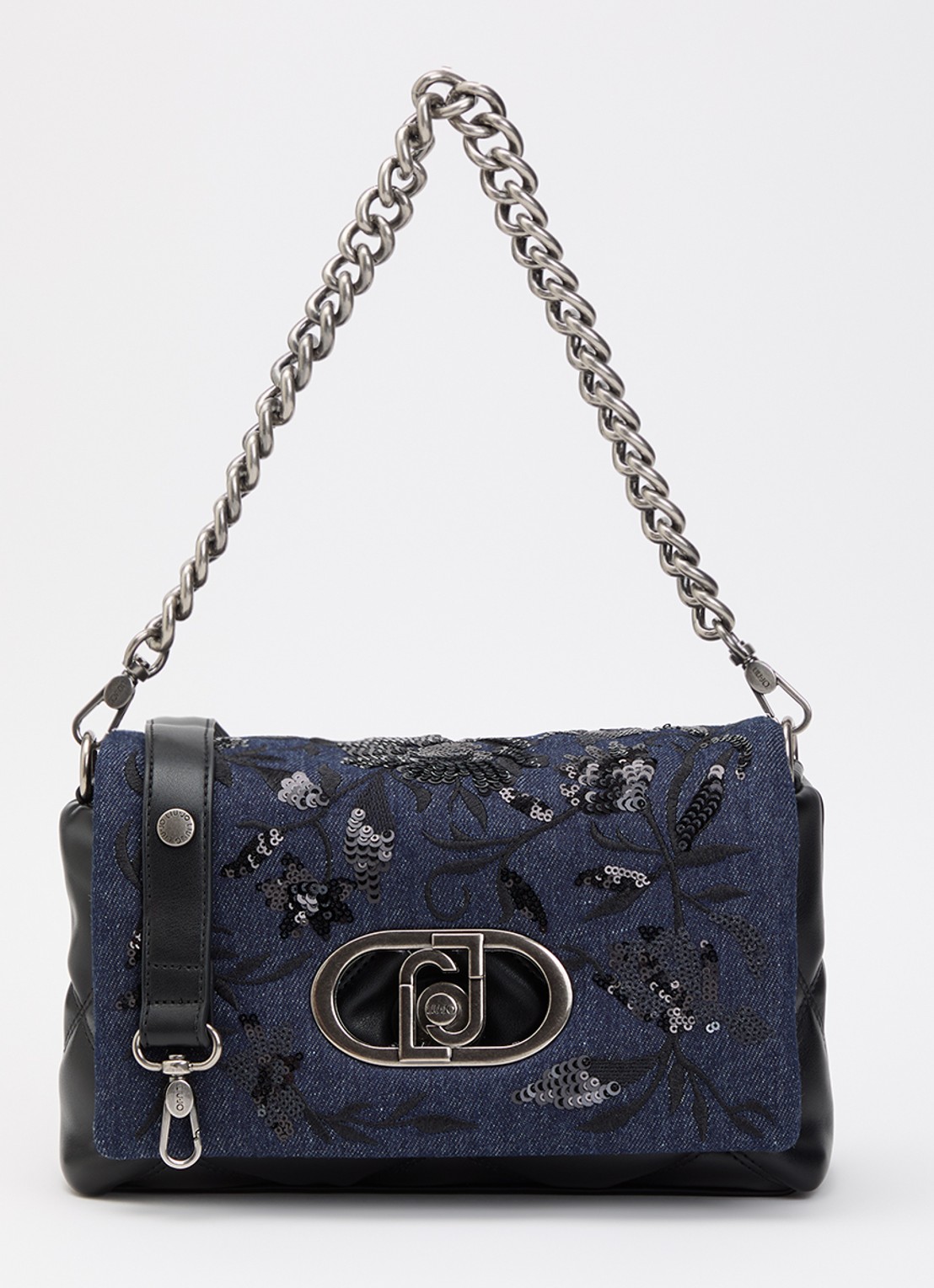 Liu Jo Medium LaPuffy crossbodytas met quilt patroon en afneembare schouderriem - voorkant 5 donkerblauw