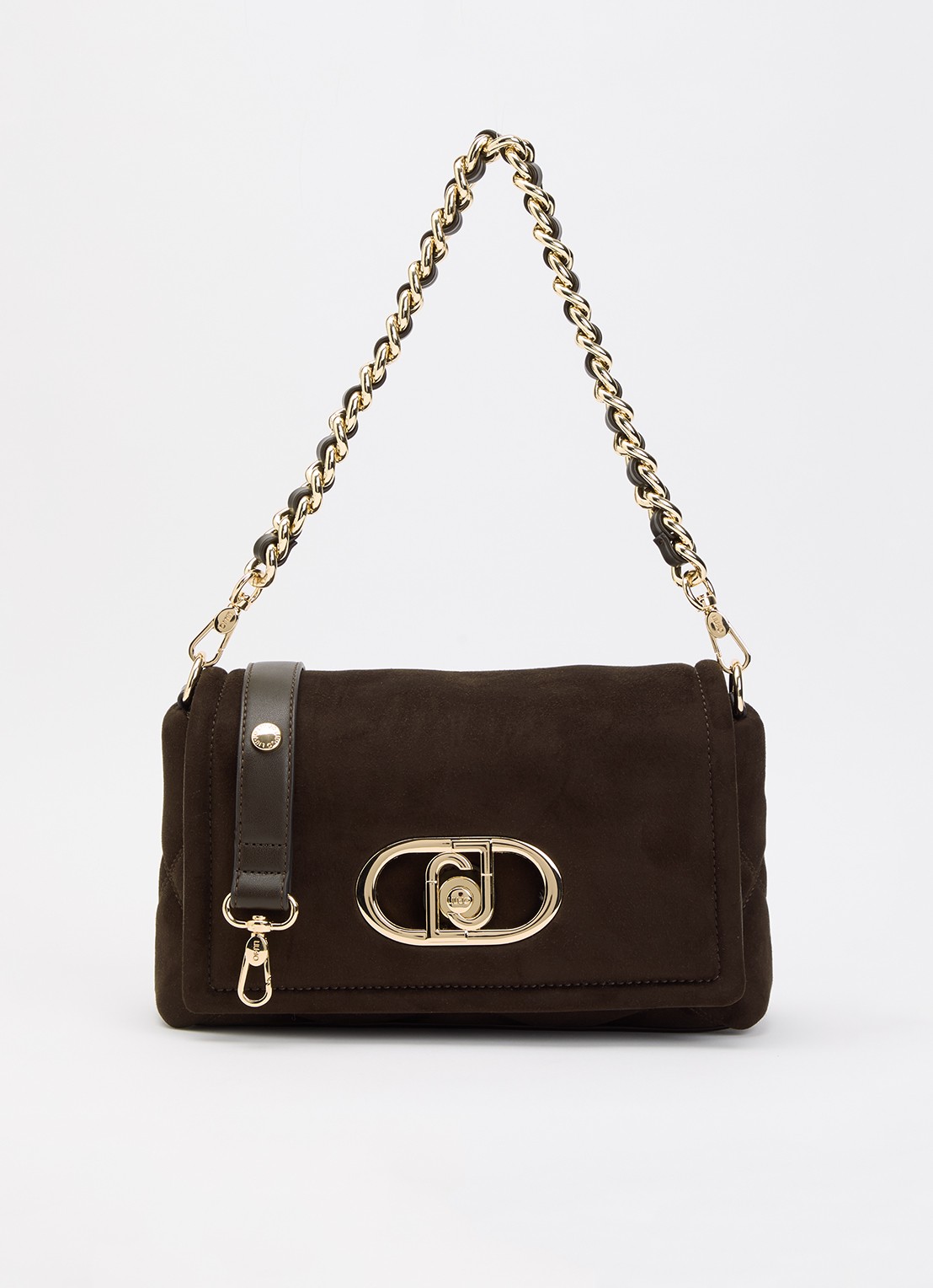 Liu Jo Medium LaPuffy crossbodytas met quilt patroon en afneembare schouderriem - voorkant 5 donkerbruin