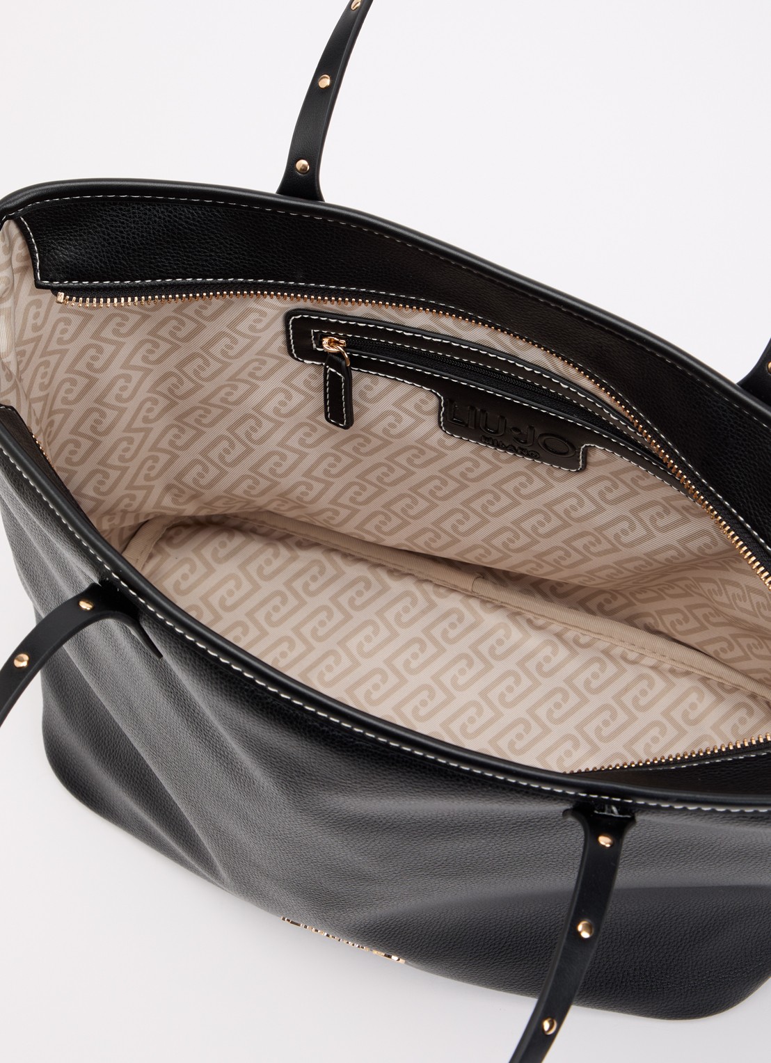Liu Jo Medium shopper met logo - detail zwart