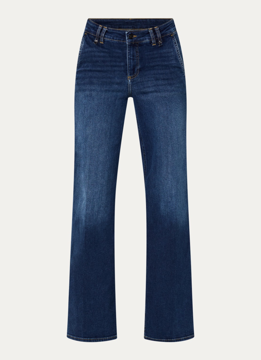 Liu Jo Mid waist flared jeans met donkere wassing - voorkant 3 indigo
