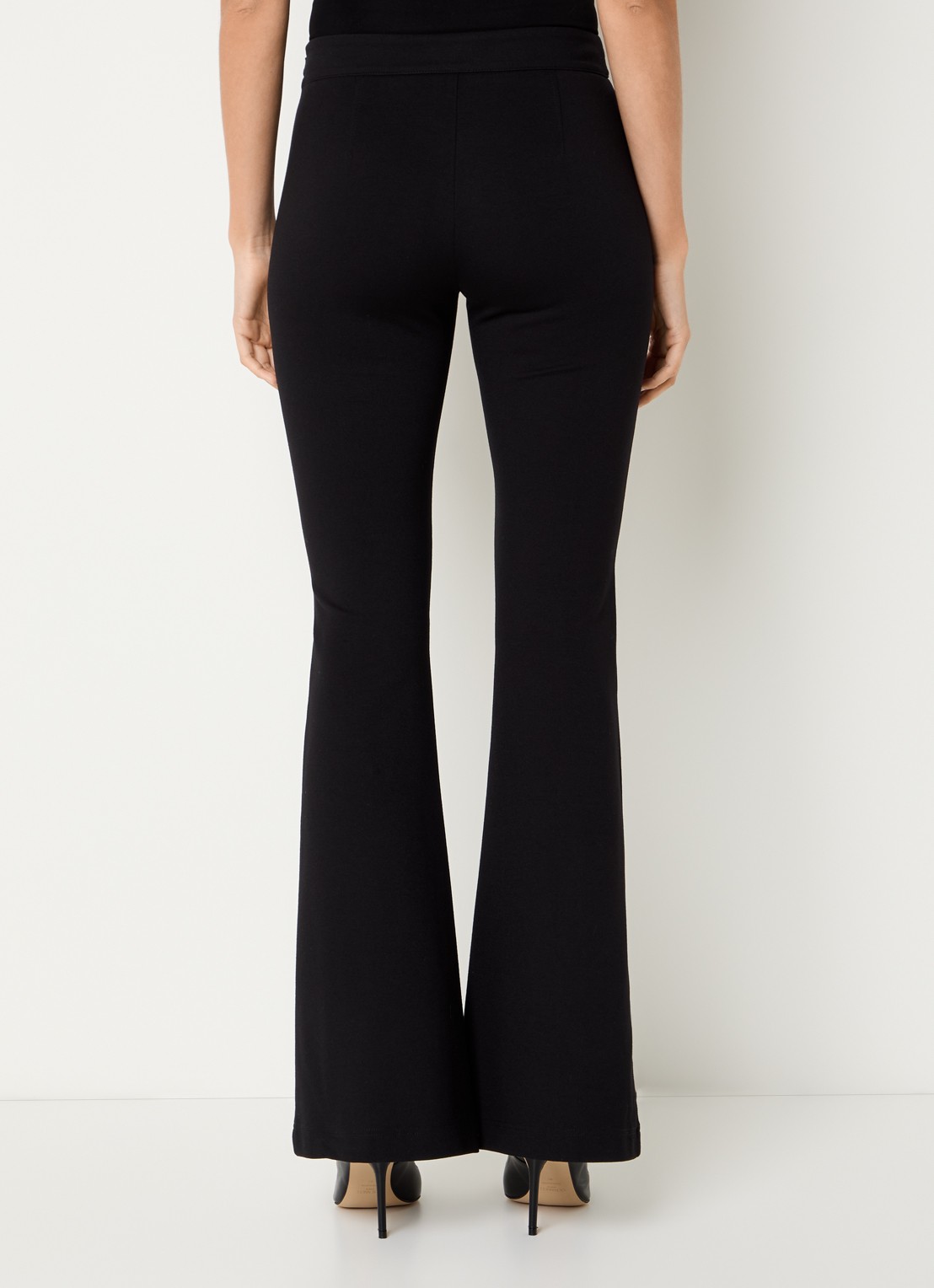 Liu Jo Mid waist flared pantalon met persplooi - achterkant 2 zwart