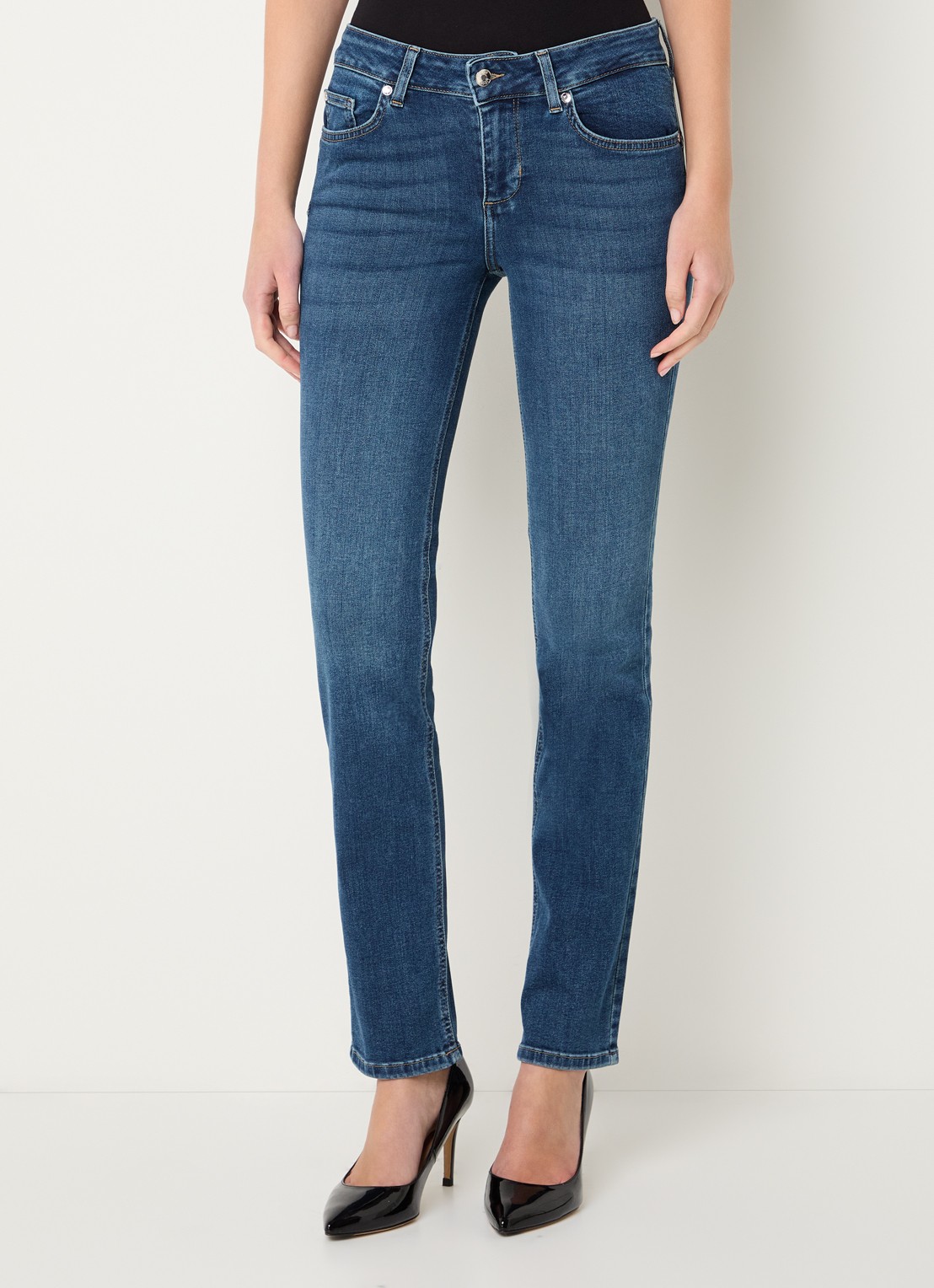 Liu Jo Mid waist skinny fit jeans met medium wassing - detail 3 indigo