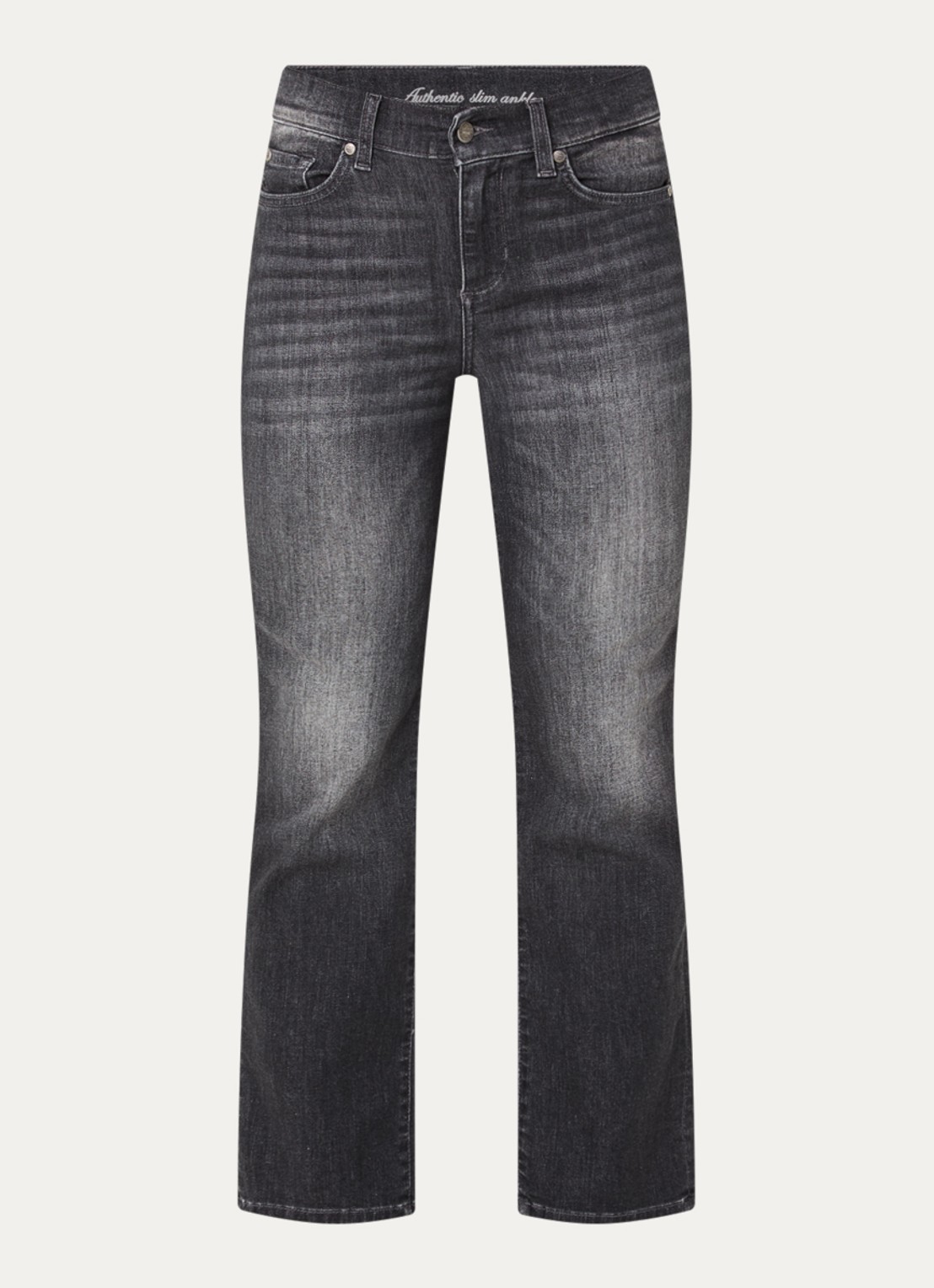 Liu Jo Mid waist slim fit jeans met gekleurde wassing - voorkant 3 donkergrijs