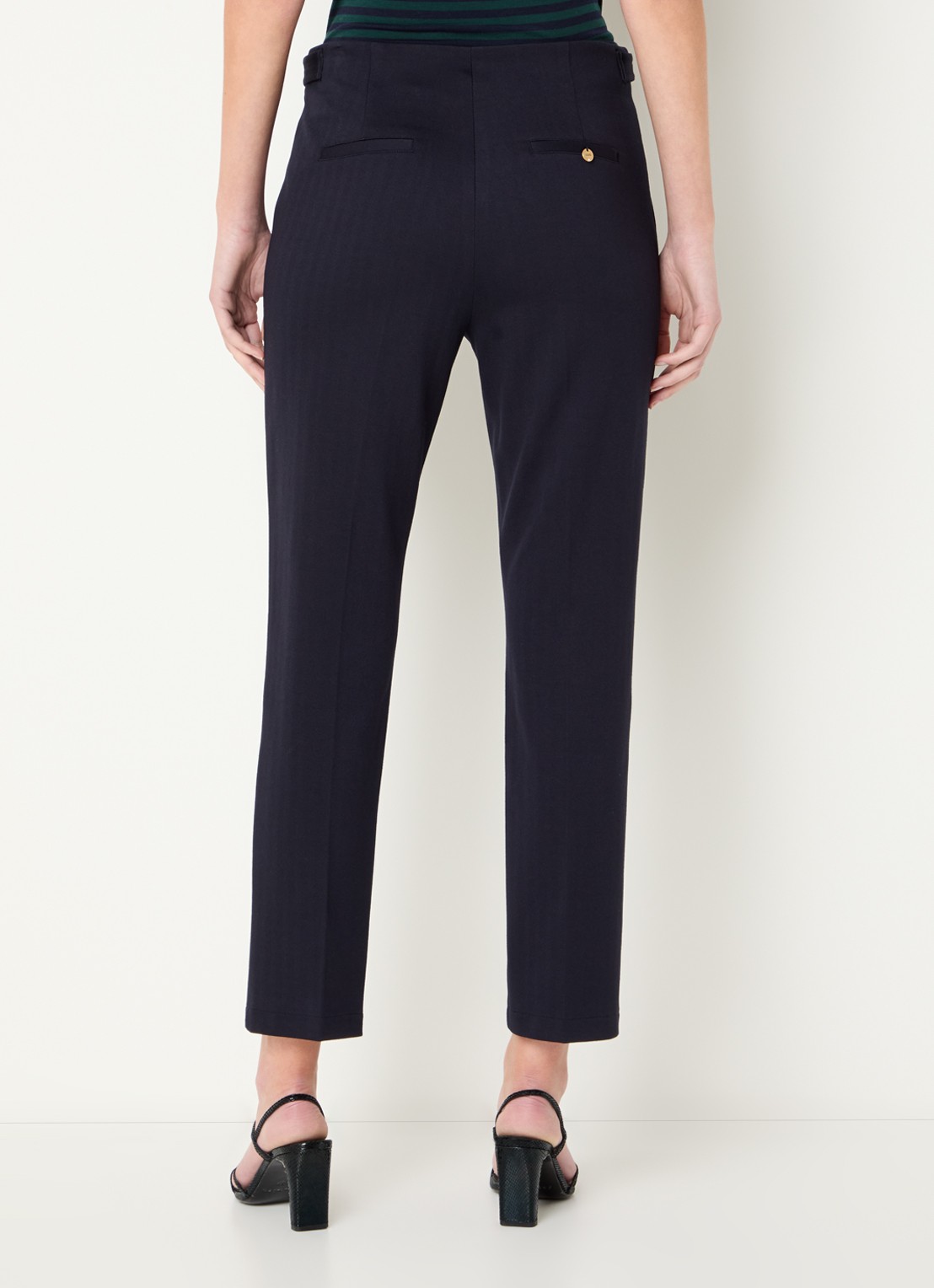 Liu Jo Mid waist slim fit pantalon met steekzakken - achterkant donkerblauw