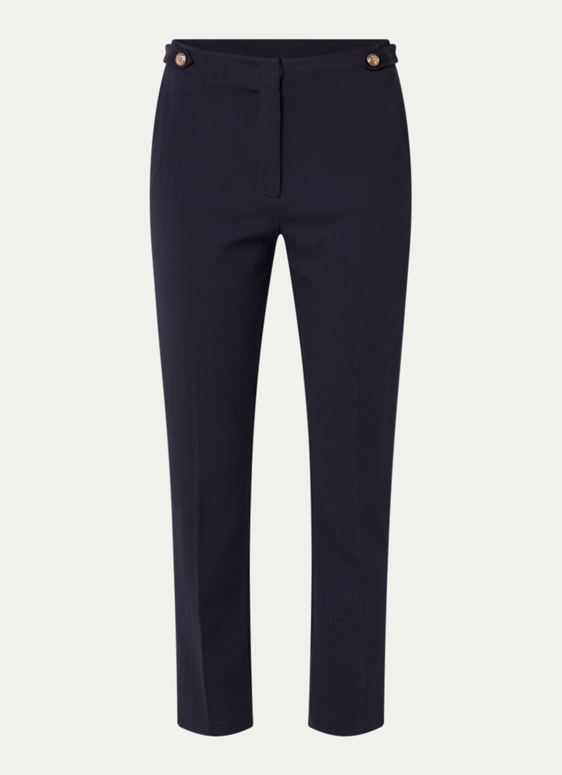 Liu Jo Mid waist slim fit pantalon met steekzakken - voorkant 3 donkerblauw