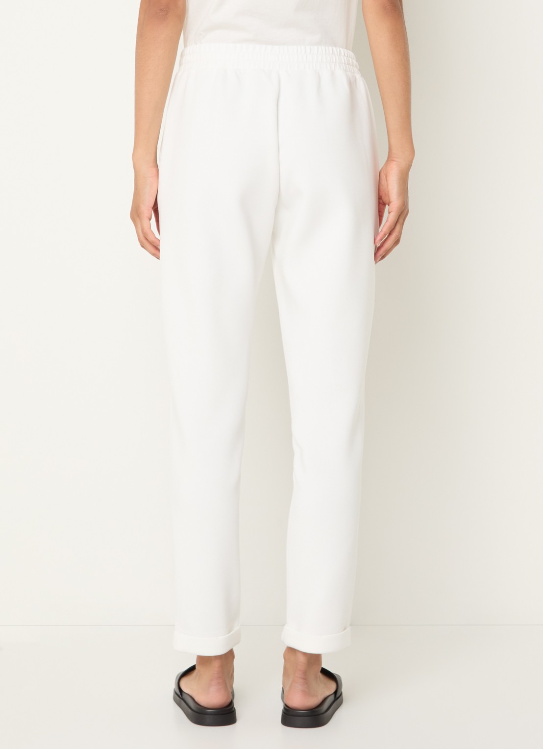 Liu Jo Mid waist tapered fit cropped joggingbroek met logo - achterkant 2 wit