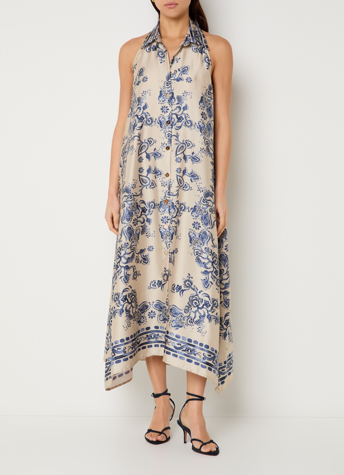 Liu Jo Midi blousejurk met bloemenprint - detail 4 beige