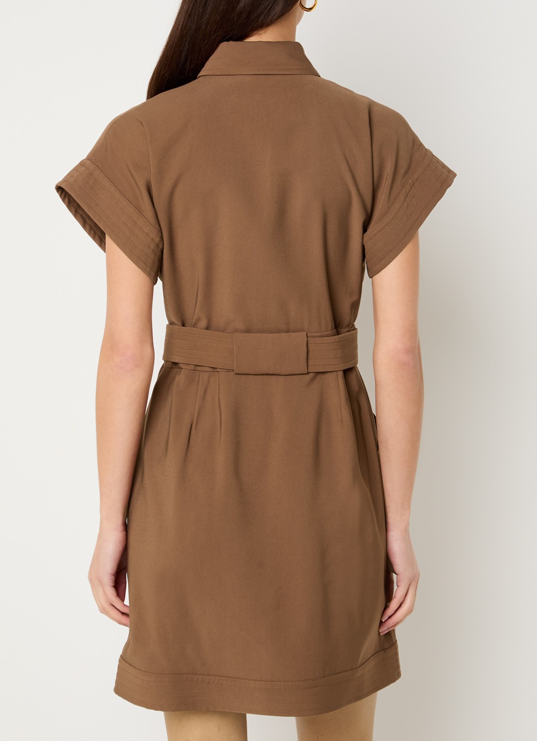 Liu Jo Mini blousejurk met borst- en steekzakken - achterkant roestbruin