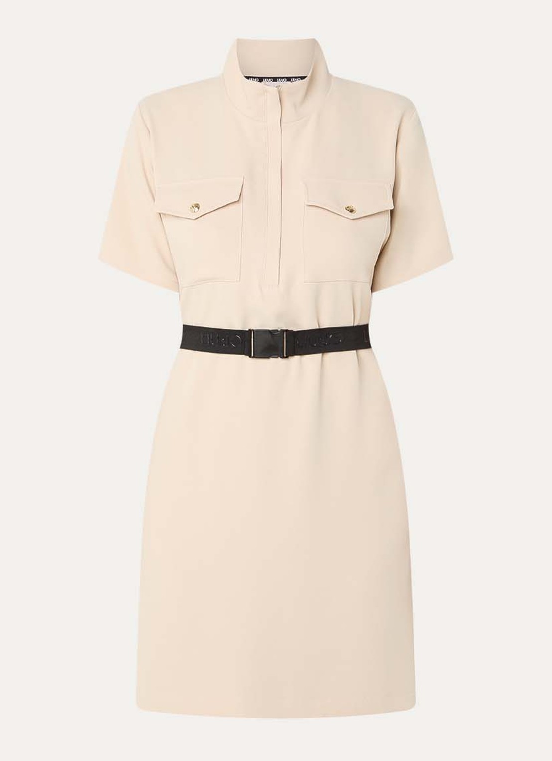 Liu Jo Mini jurk met ceintuur - voorkant beige