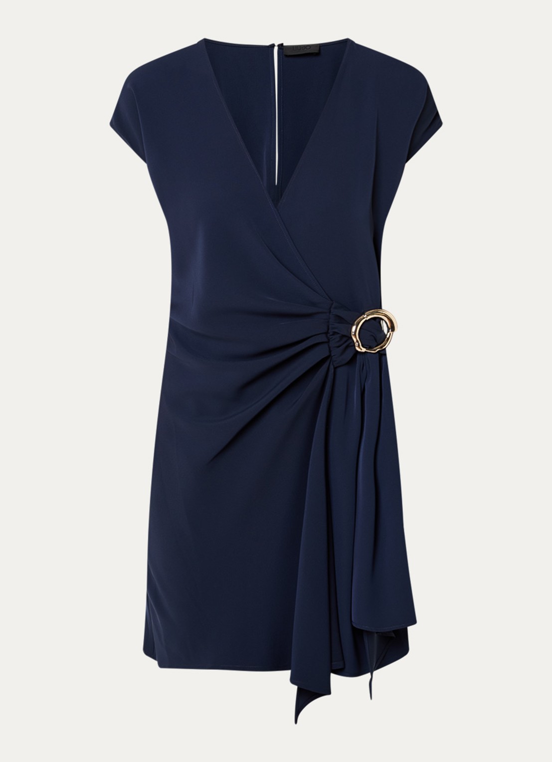 Liu Jo Mini jurk met gedrapeerd detail - voorkant 2 donkerblauw