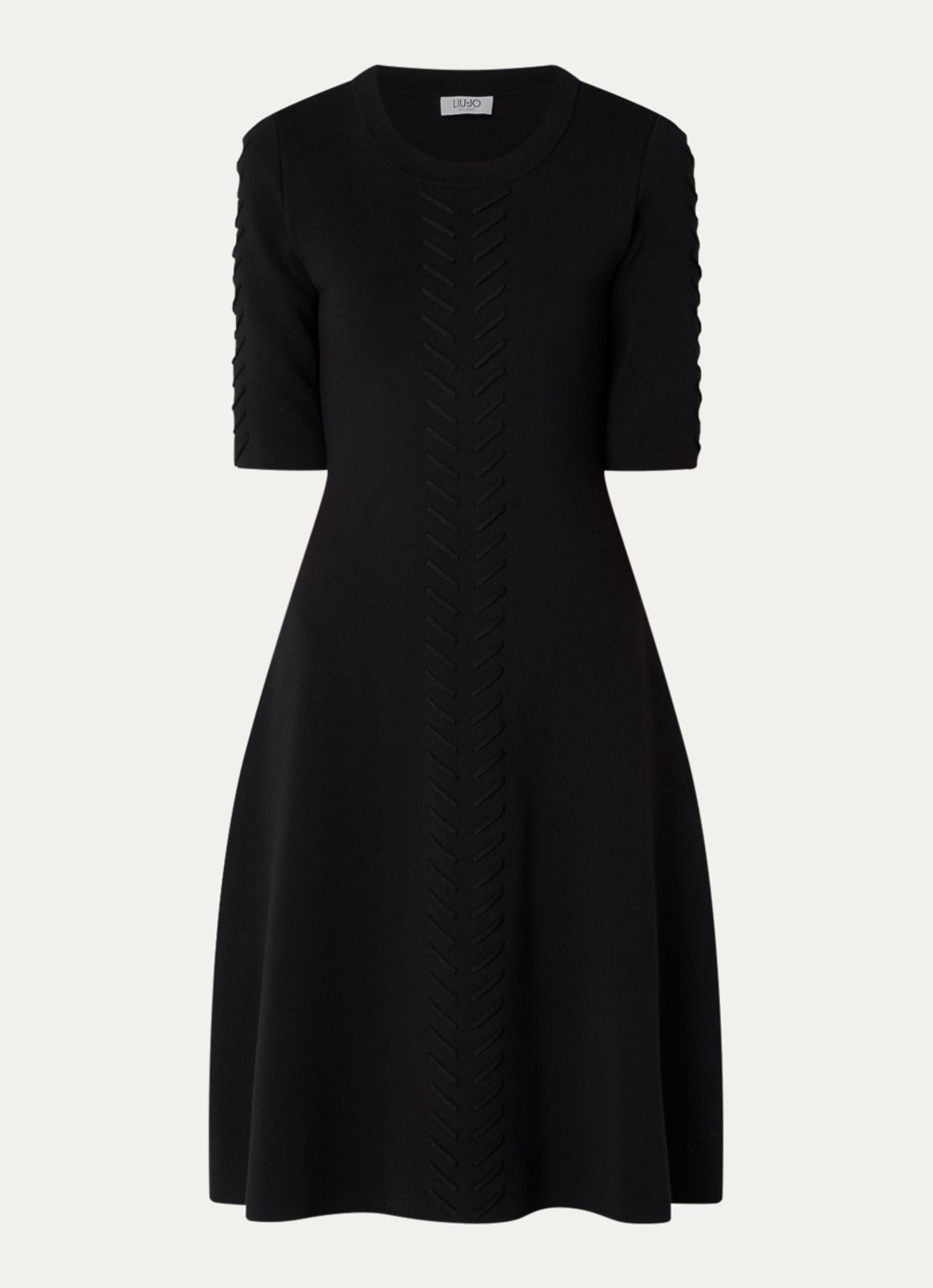 Liu Jo Mini jurk met structuur - voorkant zwart