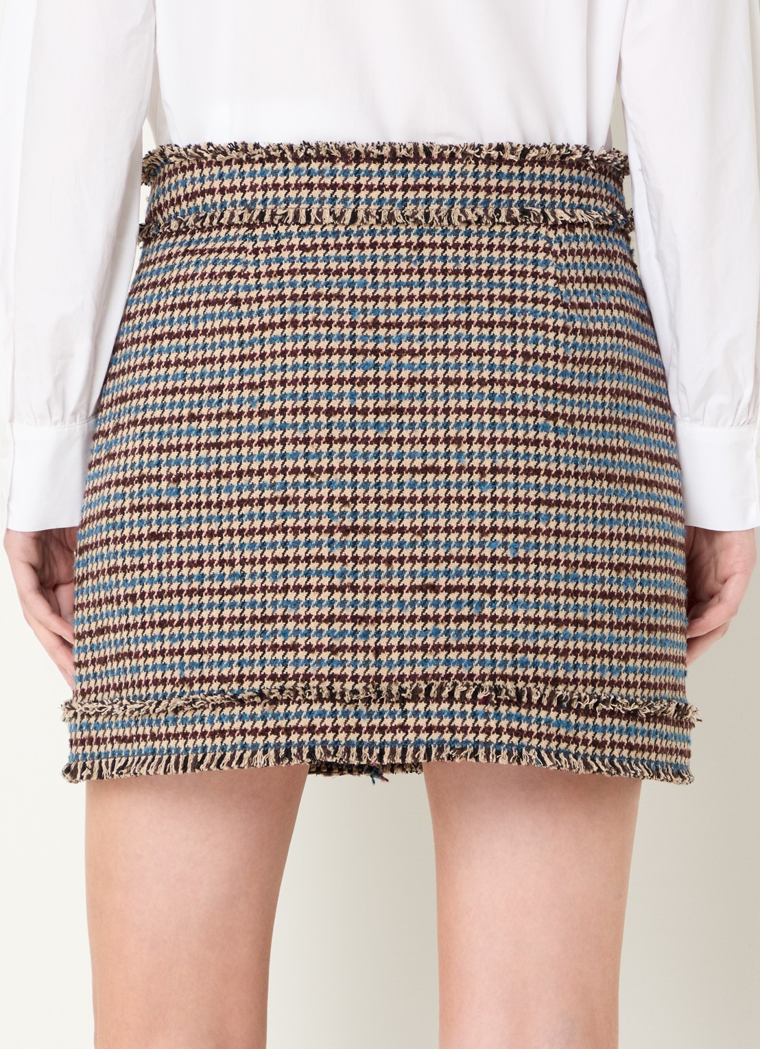 Liu Jo Mini rok met pied-de-poule dessin - achterkant 2 camel