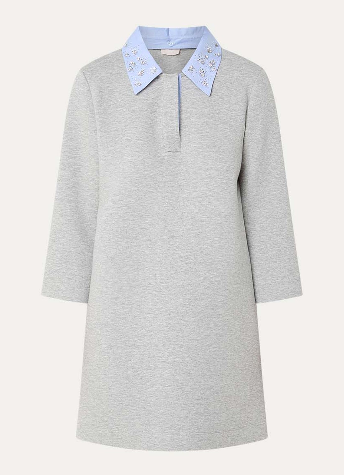 Liu Jo Mini trui-jurk met afneembare kraag - voorkant grijsmele