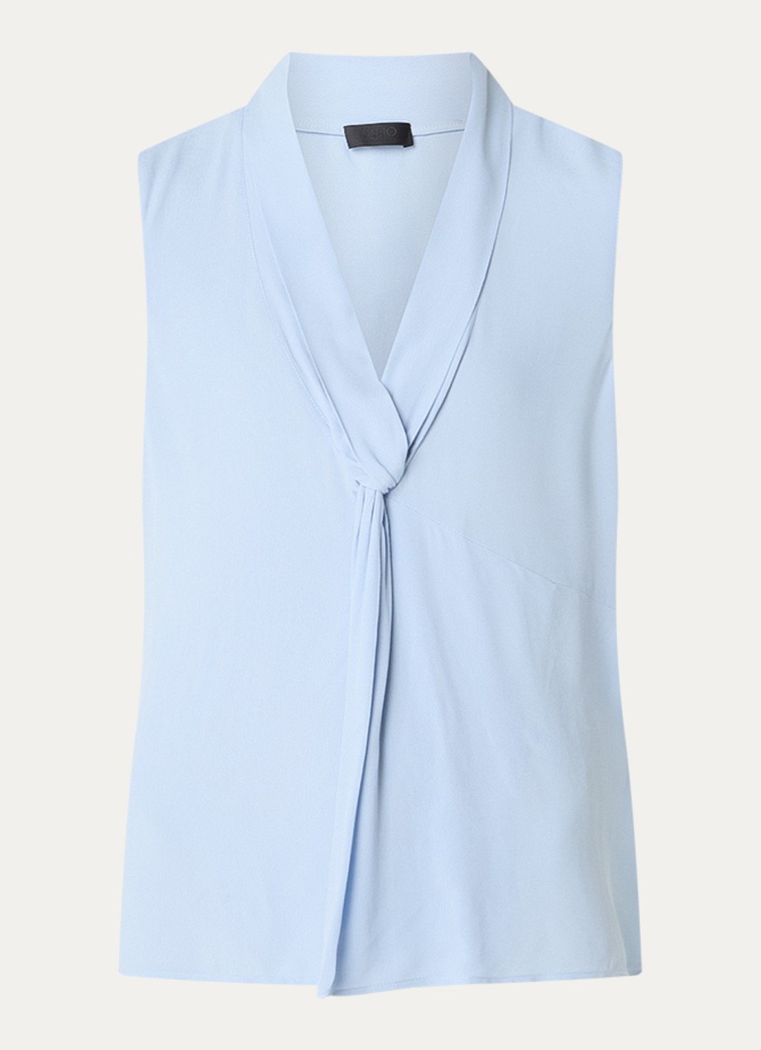 Liu Jo Mouwloze top met knoopdetail - voorkant lichtblauw
