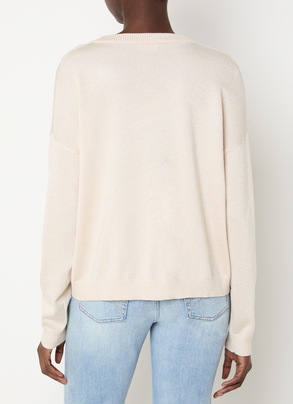 Liu Jo Pullover met lurex en details van mesh - achterkant 4 creme