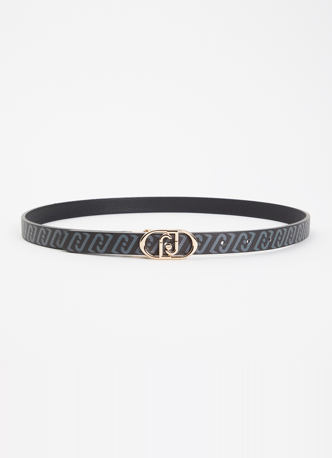 Liu Jo Reversible riem met logoprint  - voorkant zwart