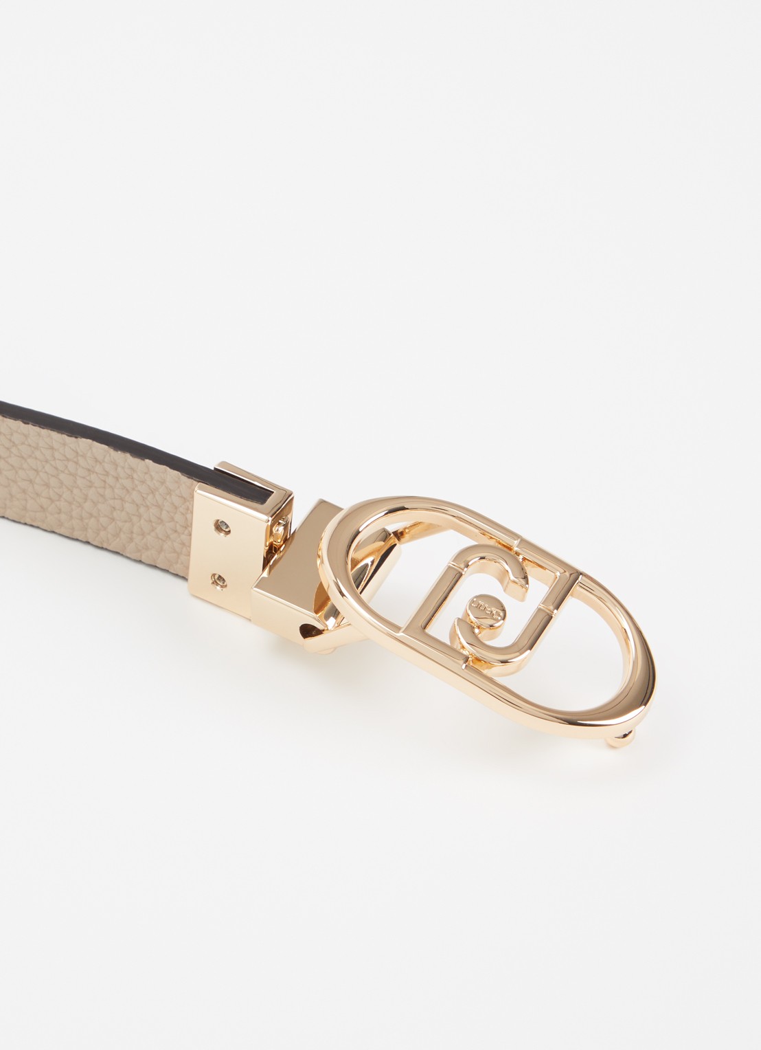 Liu Jo Reversible riem met logoprint  - detail 2 hazelnootbruin