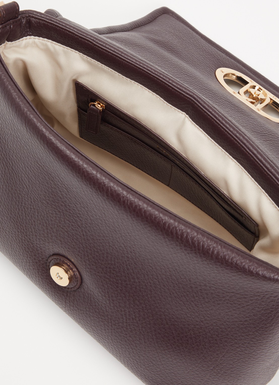 Liu Jo Schoudertas met logo en afneembare schouderriem - detail 3 aubergine