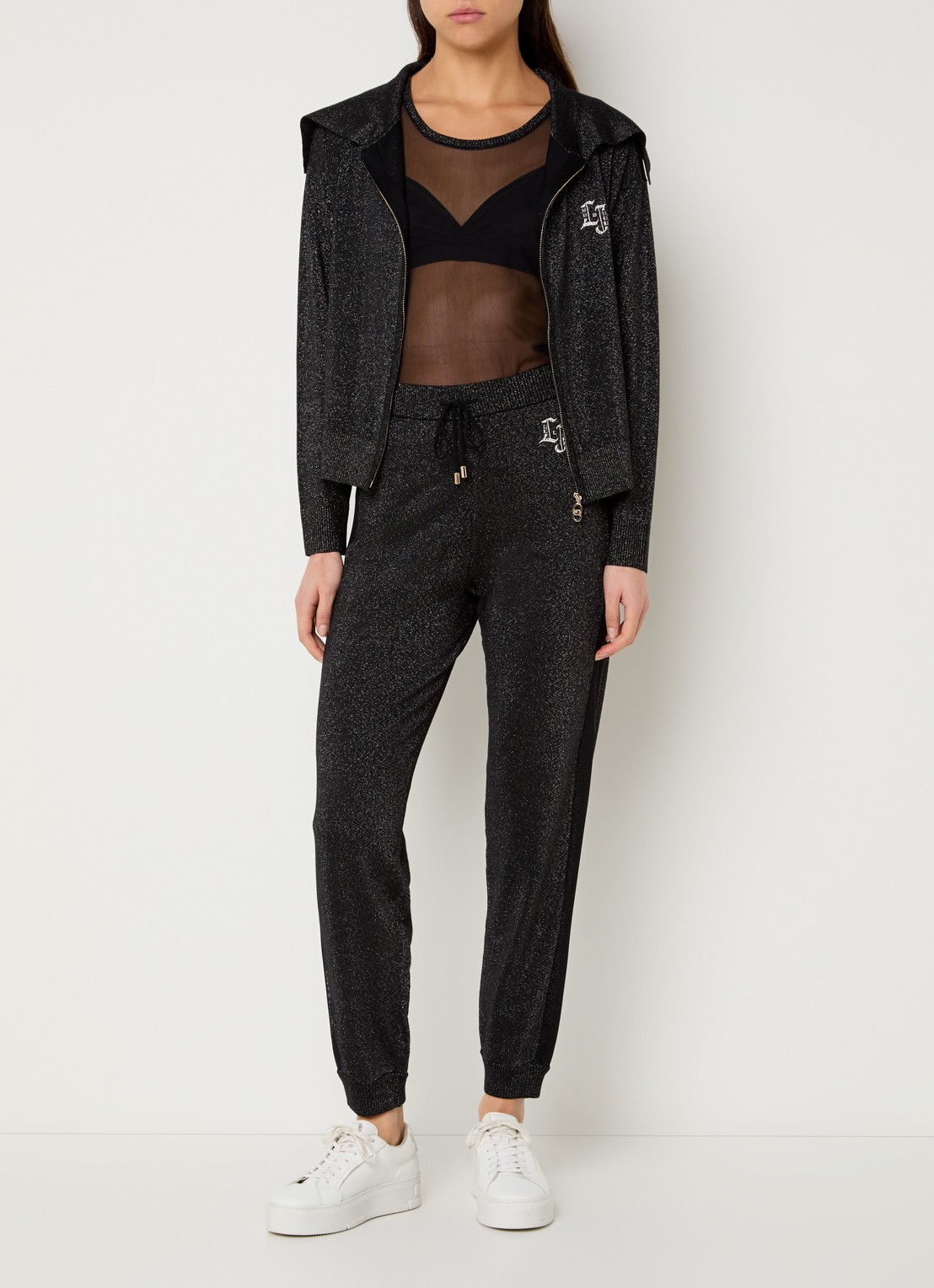 Liu Jo Set van sweatvest met mouwloze top 2-delig - voorkant 3 zwart