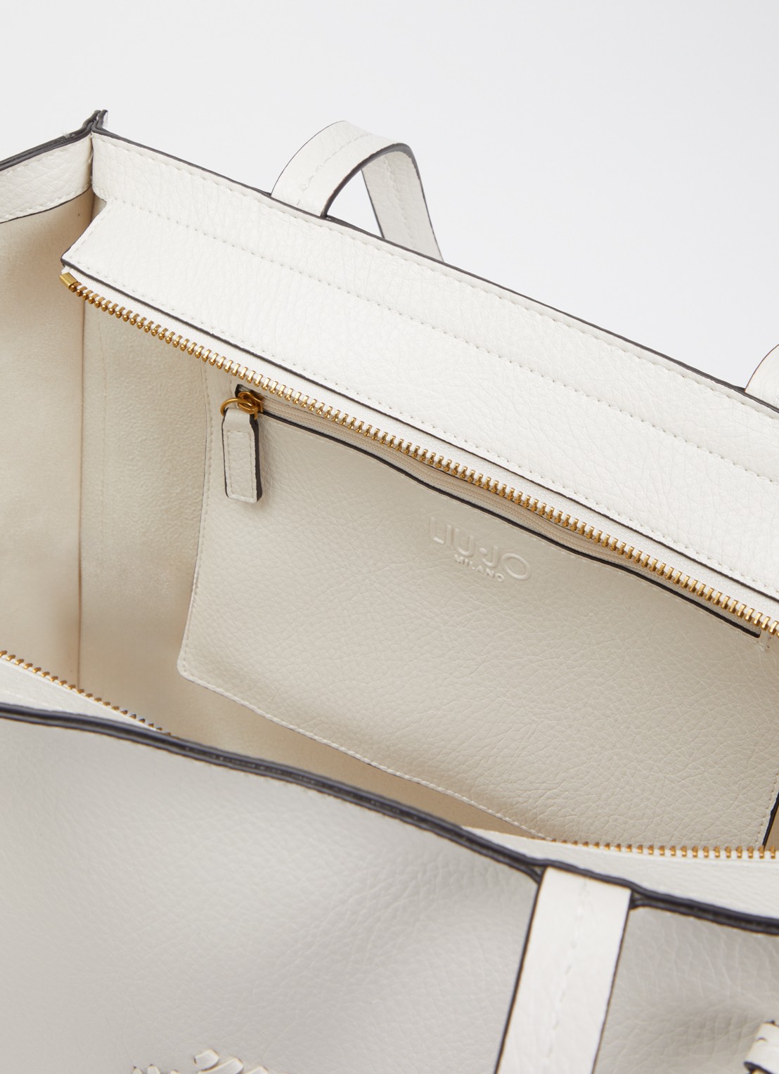 Liu Jo Shopper met logo - detail 3 creme