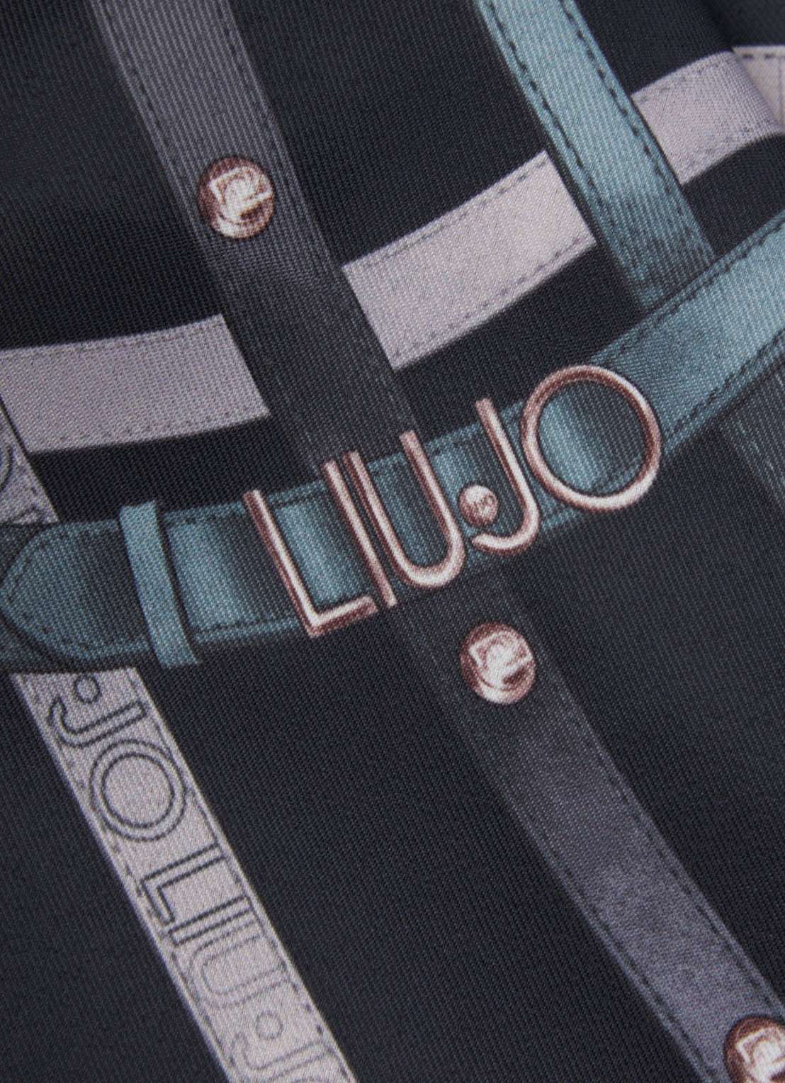 Liu Jo Sjaal met print 50 x 50 cm - detail 2 blauw