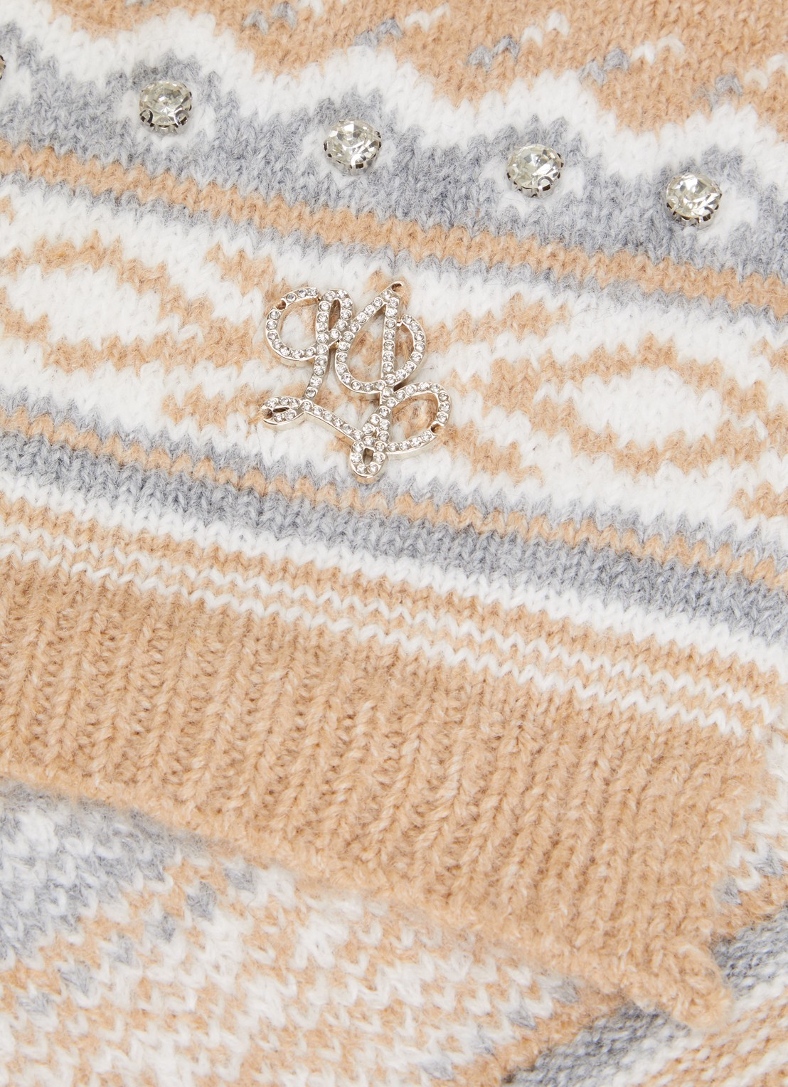 Liu Jo Sjaal met strass 180 x 35 cm  - detail 3 camel