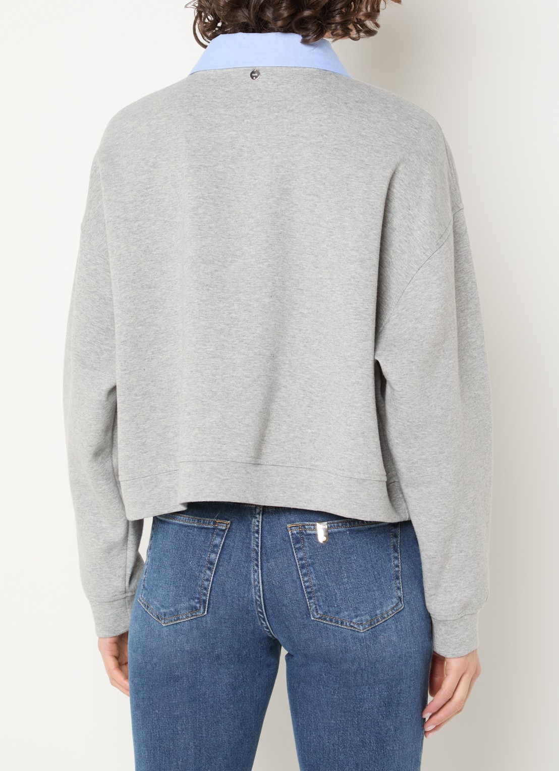 Liu Jo Sweater met afneembare kraag en strass - achterkant 3 grijsmele