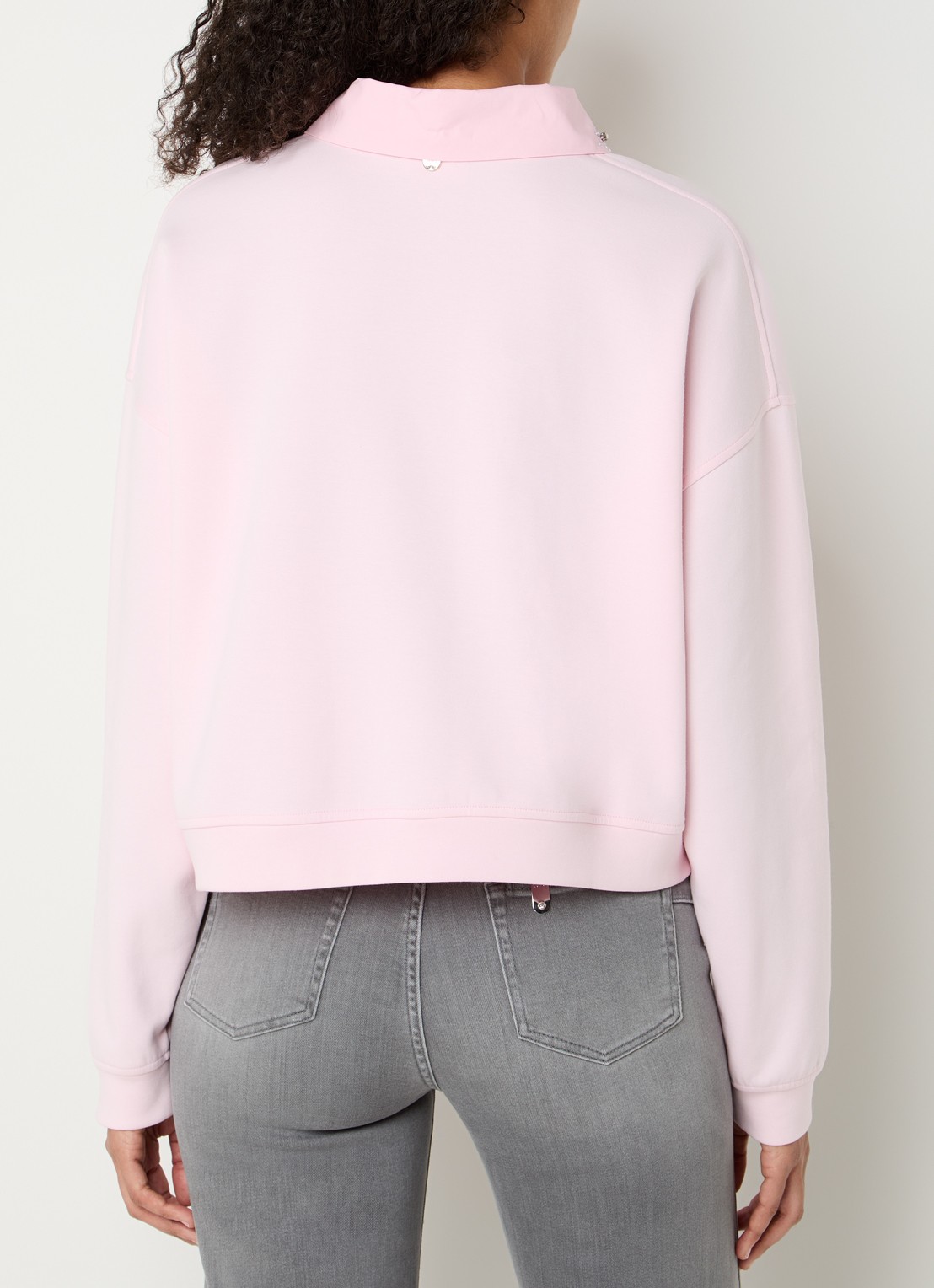 Liu Jo Sweater met afneembare kraag en strass - achterkant 4 zalmroze
