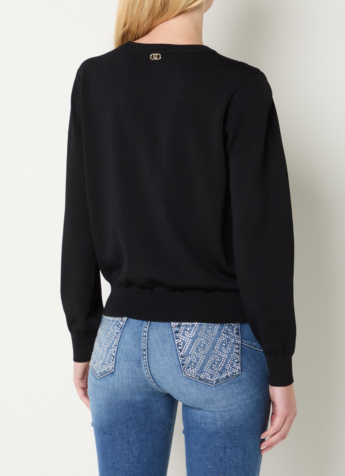 Liu Jo Sweater met strass - achterkant zwart