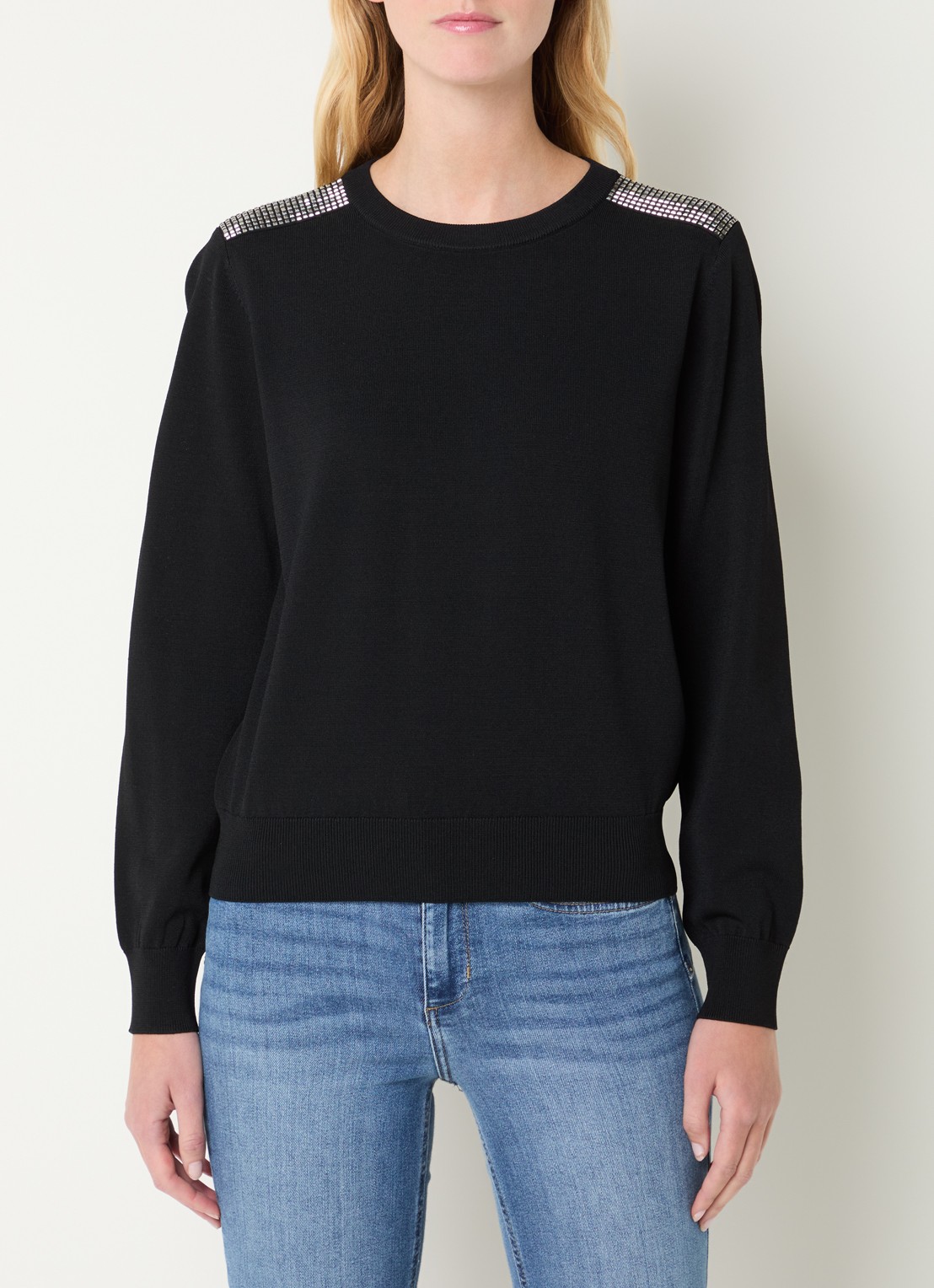 Liu Jo Sweater met strass - detail 2 zwart