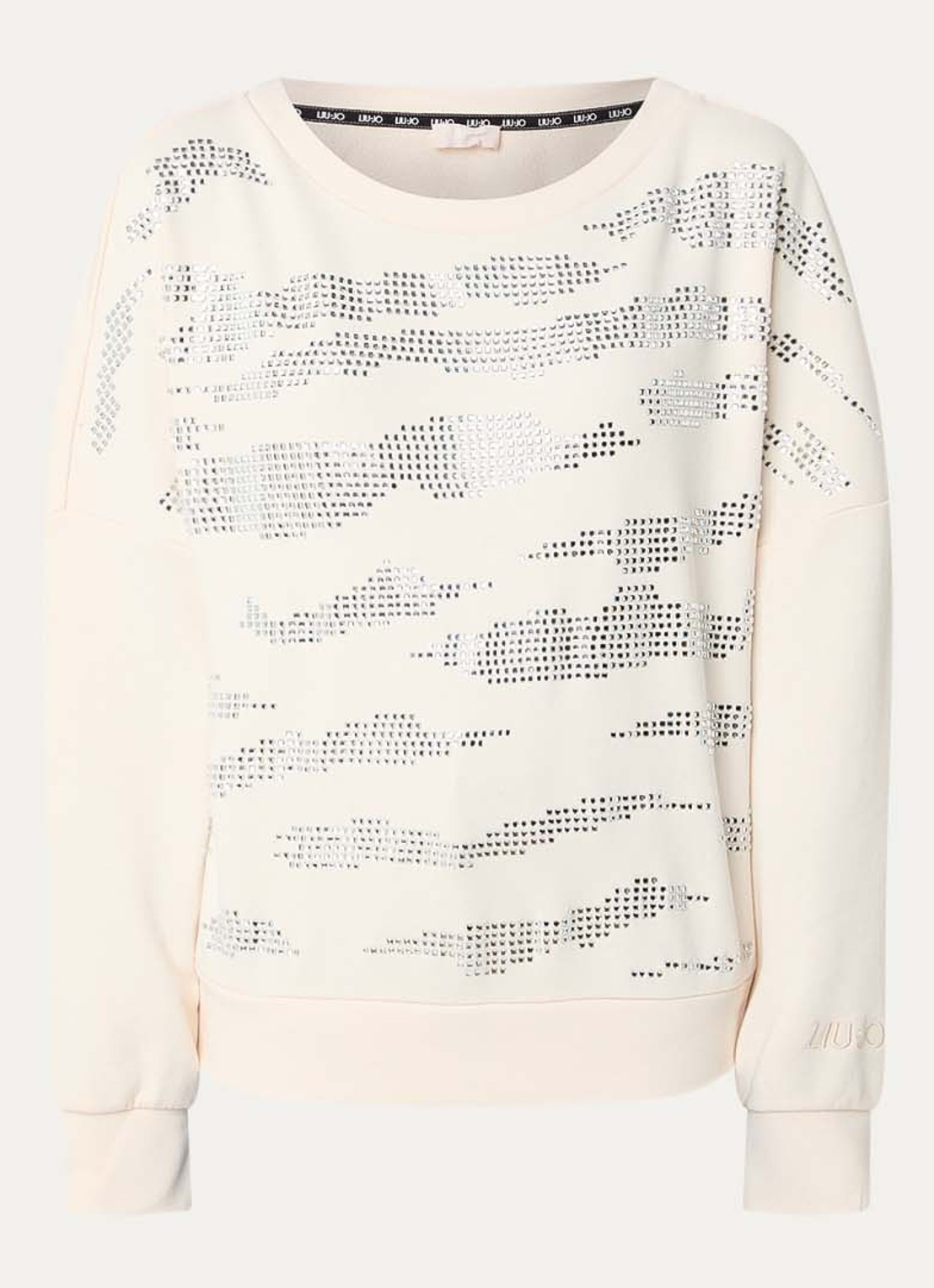 Liu Jo Sweatshirt met strass - voorkant 2 zalmroze