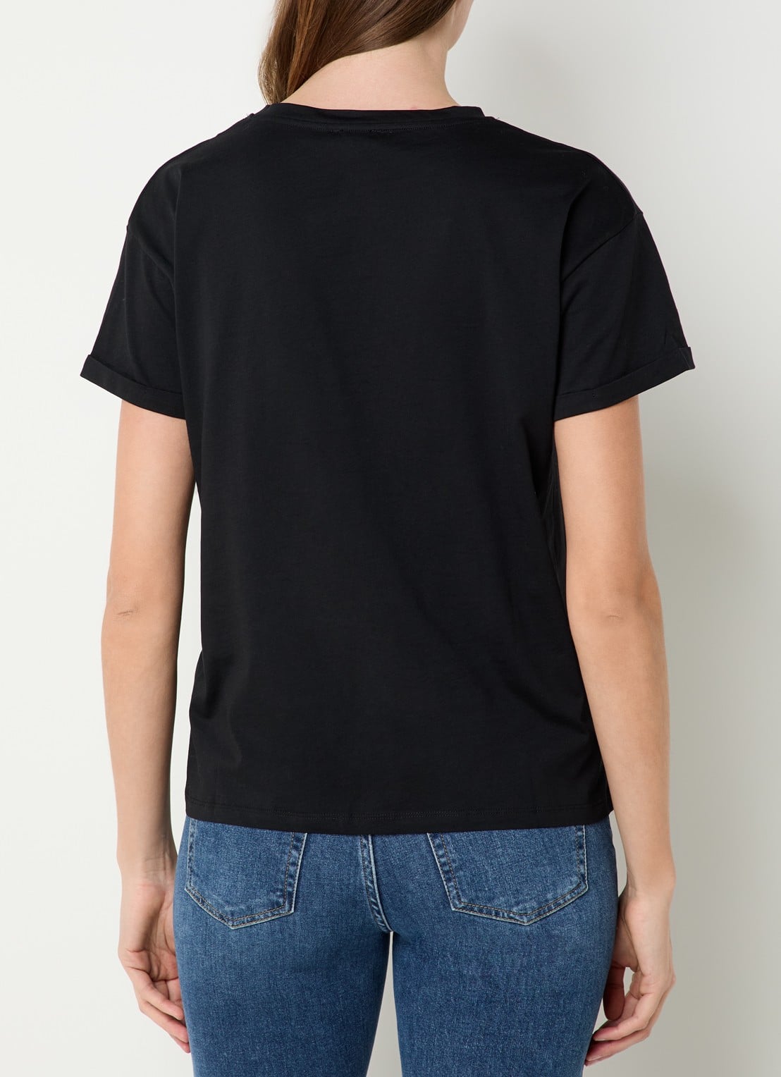 Liu Jo T-shirt met borstzak en strass - achterkant 3 zwart