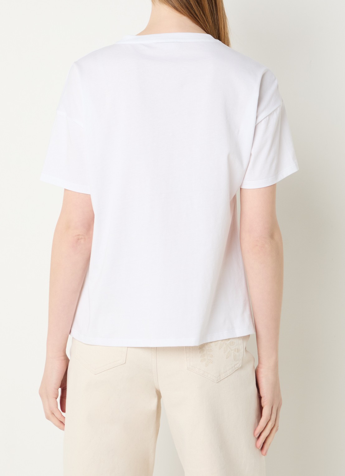 Liu Jo T-shirt met logo en strass - achterkant wit
