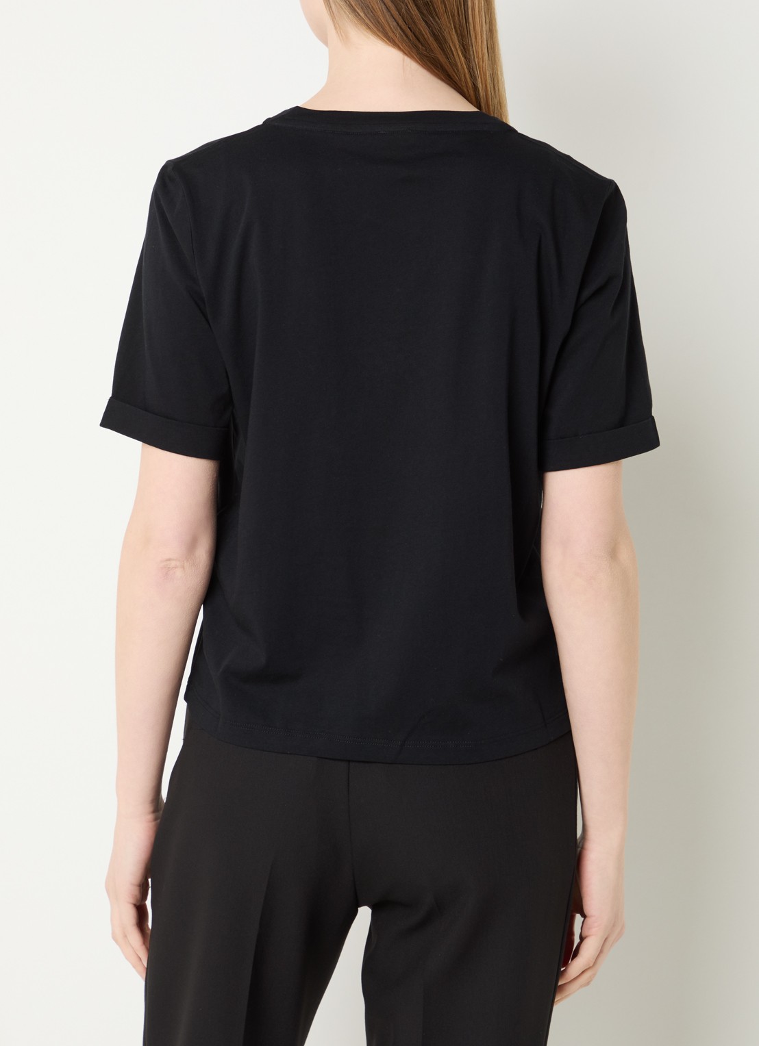 Liu Jo T-shirt met logo en strass - achterkant zwart