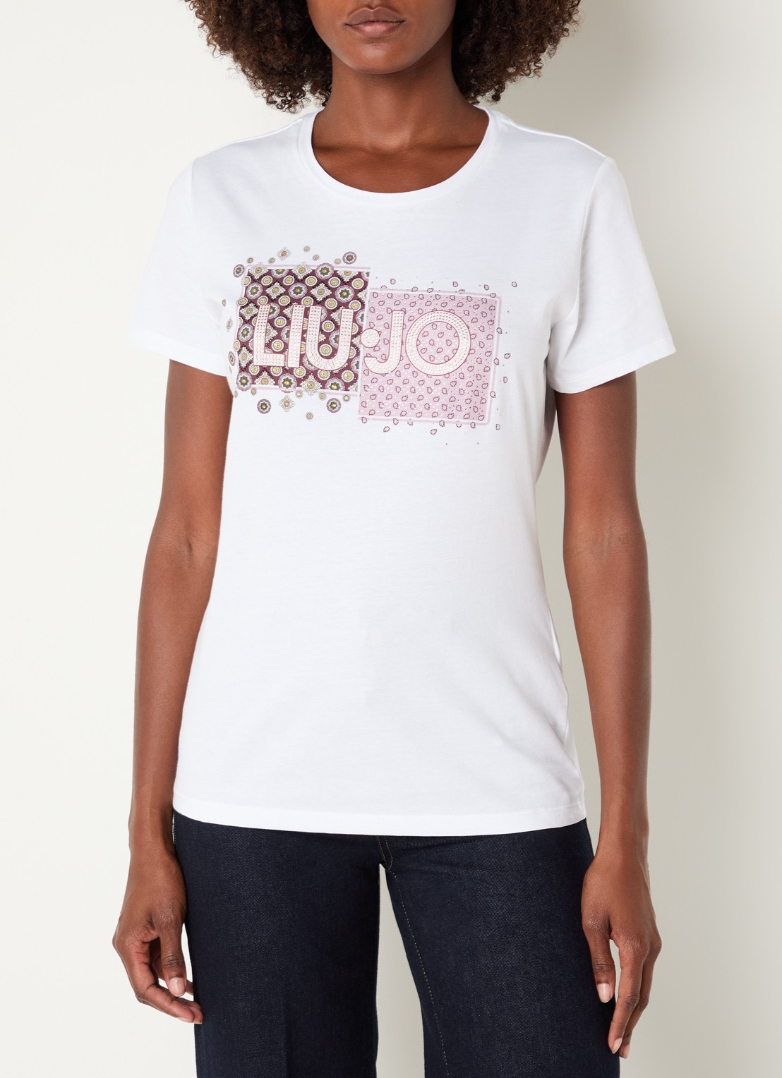 Liu Jo T-shirt met logoprint - detail 2 bruin