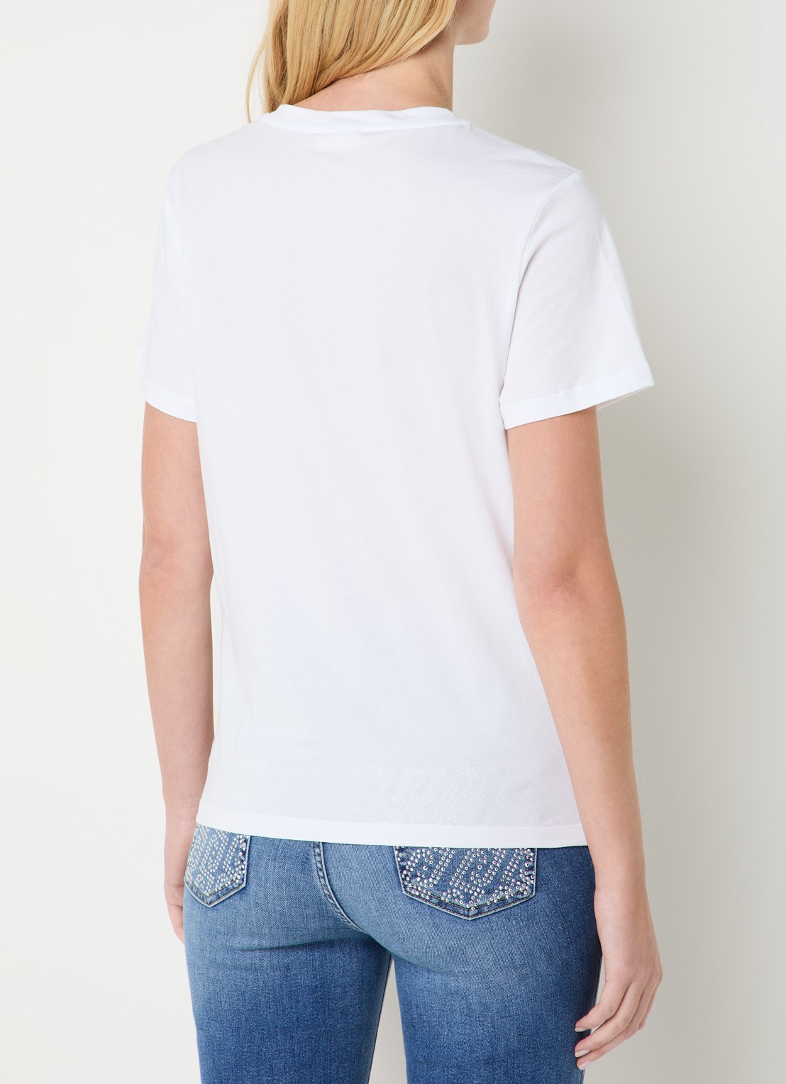 Liu Jo T-shirt met print en imitatieparels - achterkant 4 roze