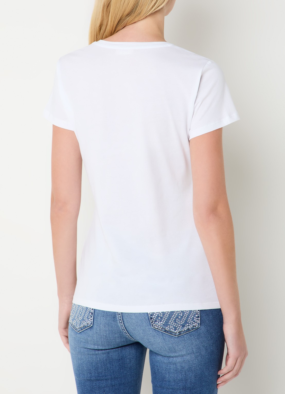 Liu Jo T-shirt met print en strass - achterkant roze