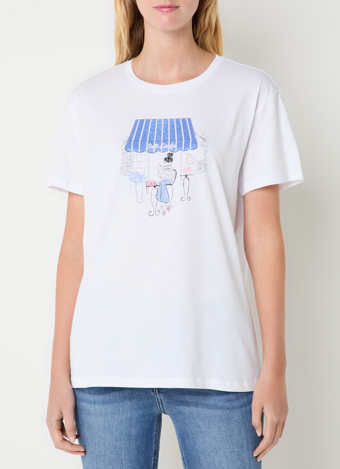 Liu Jo T-shirt met print en strass - detail 2 wit