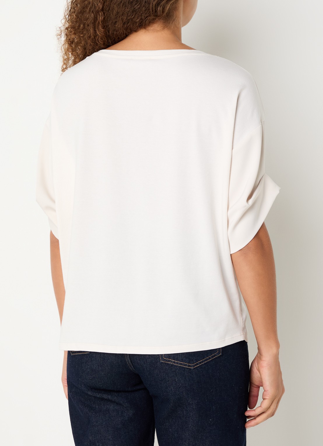 Liu Jo T-shirt met strass - achterkant creme
