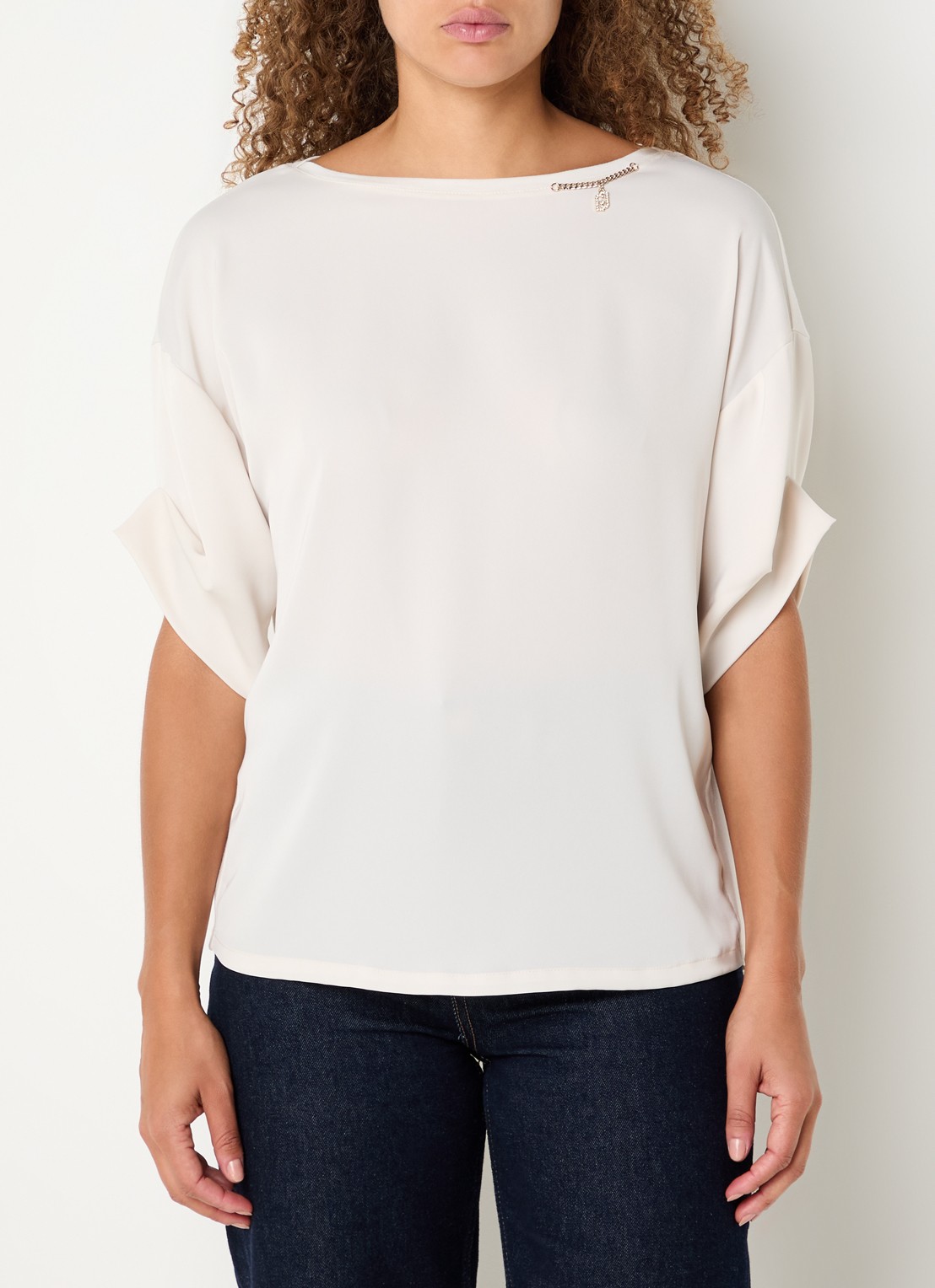 Liu Jo T-shirt met strass - detail 2 creme