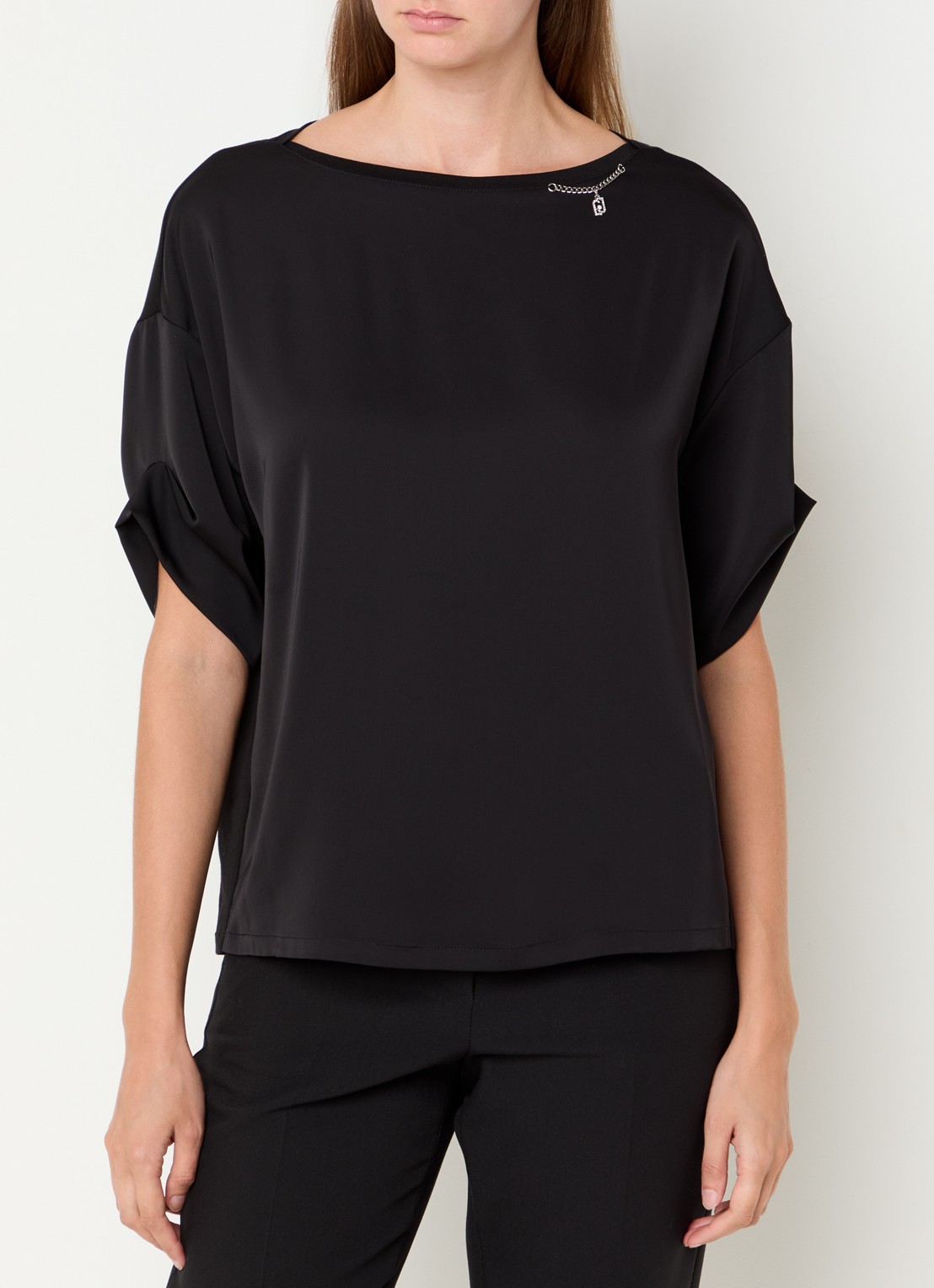 Liu Jo T-shirt met strass - detail 4 zwart